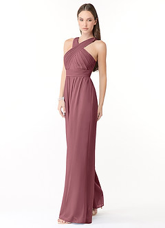 Azazie Berdie Brautjungfernkleider Halter Chiffon Overall/Jumpsuit Wüstenrose image3
