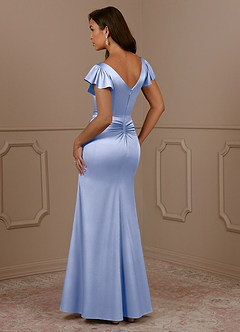 Azazie Roya Mère de la mariée Robes Robe Sirène en Satin extensible Col en V Plissé Eis image3
