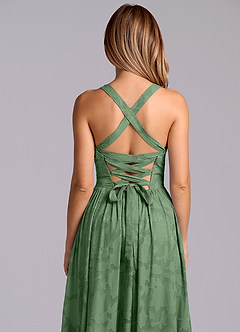 Azazie Francis Robes de demoiselle d'honneur Robe Trapèze en Blumen-Burnout Corset Eucalyptus image8