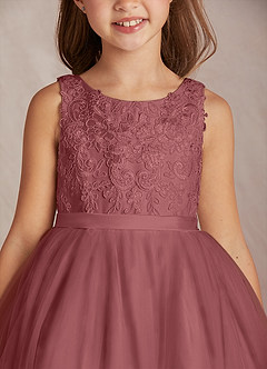 Azazie Calla Flower Girl Dresses Amethyst Ball-Gown Lace Tulle Dress image6