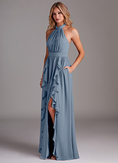 Azazie Avary Bridesmaid Dresses Twilight A-Line Pleated Chiffon Dress image2