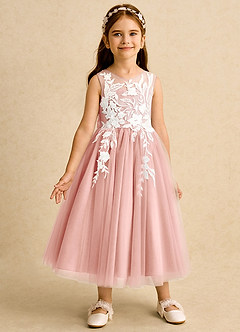 Azazie Sundae Robe Demoiselle D'honneur Fillette Robe Princesse en Dentelle Rosette image5