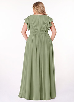 Azazie Daphne Modest Bridesmaid Dresses A-Line Ruffled Chiffon Floor-Length Dress image7