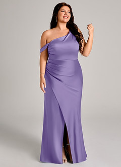Azazie Madelyn Bridesmaid Dresses Tahiti Mermaid One Shoulder Stretch Satin Convertible Dress image12