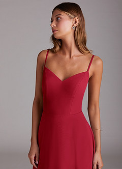 Azazie Marley Bridesmaid Dresses Scarlet A-Line Off the Shoulder Chiffon Convertible Dress image2