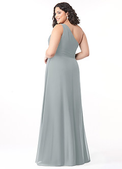 Azazie Dallas Bridesmaid Dresses Dolphin Grey A-Line One Shoulder Chiffon Dress image7