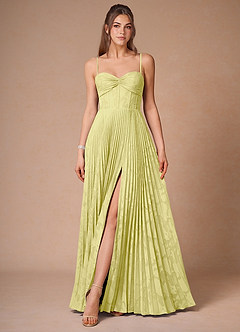 Cannelle Lemon Sorbet Pleated Maxi Dress image5