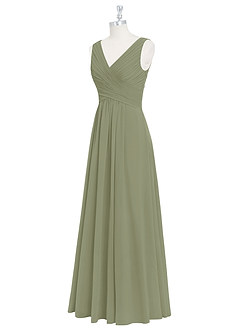 Azazie Flora Bridesmaid Dresses Pistachio A-Line Pleated Chiffon Dress image9
