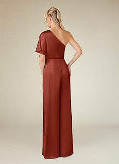 Azazie Hagretta Mother of the Bride Dresses Terracotta Jumpsuit/Pantsuit Stretch Satin Dress image2