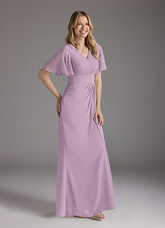 Azazie Morning Glory Mother of the Bride Dresses Wisteria A-Line V-Neck Ruched Chiffon Dress image3