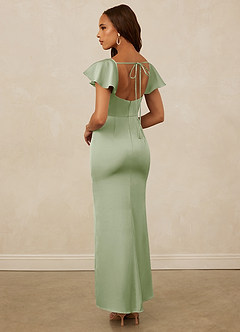 Christian Siriano Bridal for Azazie 1005 Bridesmaid Dresses Dusty Sage Sheath Sweetheart Neckline Stretch Satin Dress image2