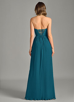 Azazie Becka Bridesmaid Dresses Ink Blue A-Line Strapless Chiffon Dress image2