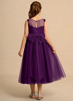 Azazie Snowball Girl Flower Girl Dresses Grape Ball-Gown Pleated Tulle Dress image2