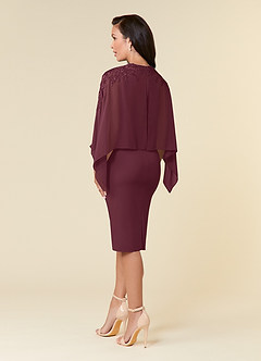Azazie Maryam vestidos de madre de la novia Vestido de Cabernet de Gasa de Recto con Encaje image3