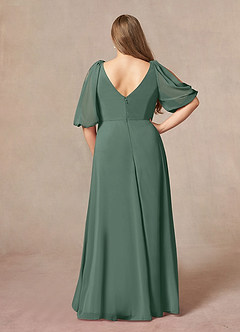 Azazie Bronwyn Kleider für die Brautmutter A-Linie V-Hals Gerüscht Chiffon Kleid Seemoos image7