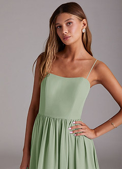 Azazie Calianna Bridesmaid Dresses Dusty Sage A-Line Off the Shoulder Chiffon Convertible Dress image2