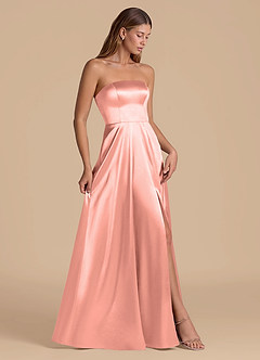 Azazie Wren Abiti da Damigella Abito A-Line in Raso Metallizzato Senza Cinturino Rosetta image7