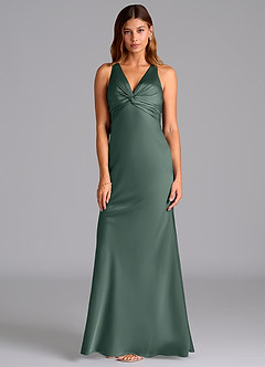 Azazie Hati Brudtärnklänningar Klä av Sjöjungfru i Stretch Satin Havsmossa image5