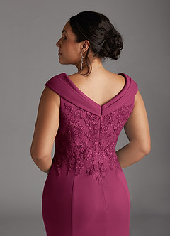 Azazie Calathea Mother of the Bride Dresses Mulberry A-Line Lace Dress image7