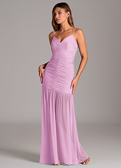 Azazie Aimie Robes de demoiselle d'honneur Robe Sirène en Maille Rose Bonbon image5