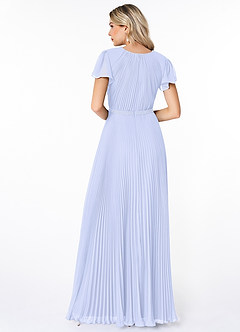 Azazie Kara Modest Bridesmaid Dresses A-Line Pleated Chiffon Floor-Length Dress image2