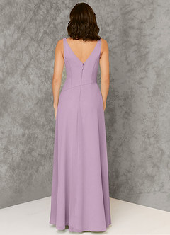 Azazie Kori Bridesmaid Dresses Wisteria A-Line Pleated Chiffon Dress image2