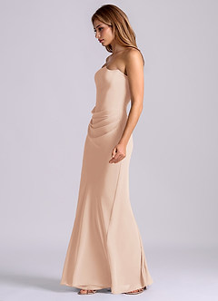Azazie Debby Bridesmaid Dresses English Rose Mermaid Strapless Chiffon Dress image4