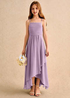 Azazie Twilight Dance Girls Formal Blumenmädchenkleider A-Linie Plissee Chiffon Kleid Blauregen image3