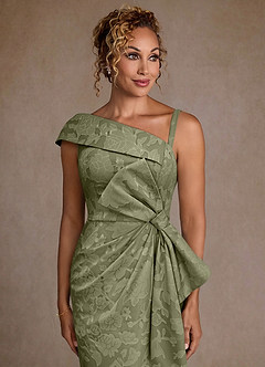 Azazie Hampton Mère de la mariée Robes Robe Sirène en Blumen-Burnout Ue épaule Pistache image4