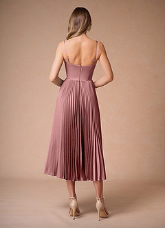 Léna Light Pink Pleated Midi Dress image2