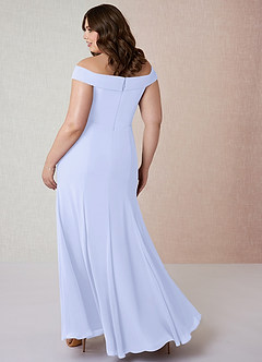 Azazie Lecia Brautjungfernkleider Wandelbar Empire Schulterfrei, plissiert Chiffon Kleid Lavendel image9