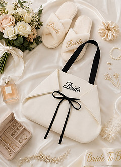 front Embroidered  Large Capacity Canvas Bridal Bag