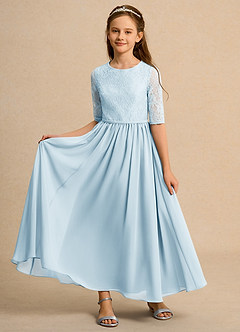 Azazie Pippin Junior Formal vestidos de niña de las flores Vestido de Azul Cielo de Encaje de Corte En A image6