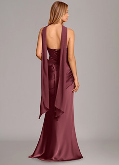 Azazie Pelagia Suknie dla druhen Syrena Gorset Satyna elastyczna Do ziemi Sukienka image4