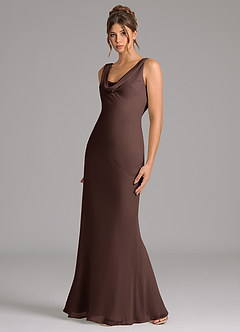 Azazie Rylina Bridesmaid Dresses Ganache Mermaid Pleated Chiffon Dress image5