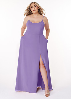 Azazie Moira Bridesmaid Dresses Tahiti A-Line Scoop Chiffon Dress image8
