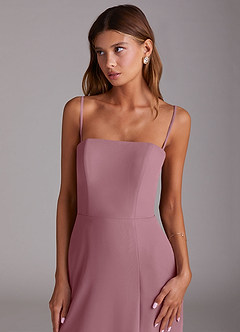 Azazie Wren Bridesmaid Dresses Vintage Mauve A-Line Side Slit Chiffon Convertible Dress image6