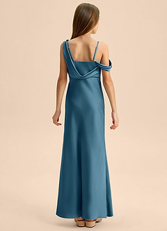 Azazie Madelyn Junior Bermuda Sheath Off the Shoulder Stretch Satin Dress image2