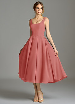 Azazie Amalie Suknie dla druhen Linia A Pofałdowany Szyfon Długość herbaty Sukienka image6