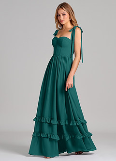 Azazie Anastacia Bridesmaid Dresses Peacock A-Line Sweetheart Neckline Chiffon Dress image5
