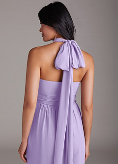 Azazie Lamara Bridesmaid Dresses Lilac Off the Shoulder Chiffon Convertible Jumpsuit image10