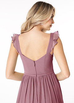Azazie Stassie Bridesmaid Dresses Vintage Mauve A-Line Sweetheart Ruched Chiffon Dress image6