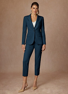 front Kennedy Dark Navy Refined Weave  Performance Dress Pants