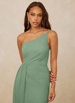 Christian Siriano Bridal for Azazie 1003 Bridesmaid Dresses Matcha Sheath One Shoulder Chiffon Dress image4