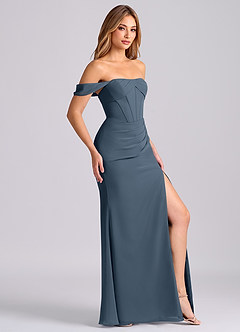 Azazie Joanne Final Sale Neptune Mermaid Off the Shoulder Chiffon Dress image4