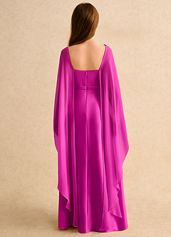 Azazie Fishie Girls Formal Flower Girl Dresses Fuchsia A-Line Matte Satin Dress image2