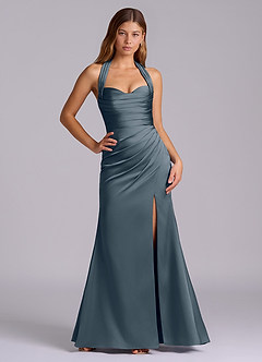 Azazie Destiny Robes de demoiselle d'honneur Robe Sirène en Satin extensible Encolure en Forme de Cœur Violet Crépusculaire image6
