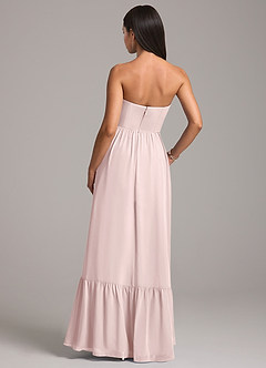 Azazie Kailee Bridesmaid Dresses Blushing Pink A-Line with Pockets Chiffon Dress image6