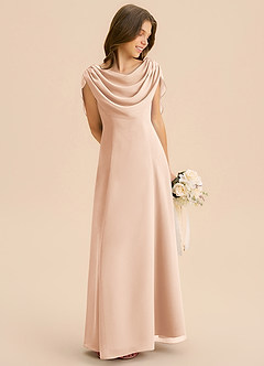 Azazie Lambie Junior English Rose A-Line Pleated Chiffon Dress image5