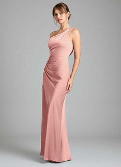 Azazie Madelyn Bridesmaid Dresses Rosette Mermaid One Shoulder Stretch Satin Convertible Dress image6